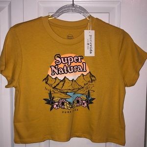 Pura Vida Womens Crop Tee, Size Small Petite